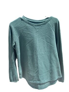 Cat & Jack Teal Waffle Knit Long Sleeve Top XXL 18 Plus